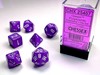 Show details for Chessex Opaque Poly 7 Set Purple/White Picture of Chessex Opaque Poly 7 Set Purple/White