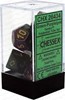Show details for Chessex Gemini™ Polyhedral Green-purple w/gold 7-Die Set Picture of Chessex Gemini™ Polyhedral Green-purple w/gold 7-Die Set