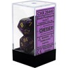 Picture of Chessex Gemini™ Polyhedral Black-Purple w/gold 7-Die Set