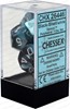 Show details for Chessex Gemini™ Polyhedral Black-Shell w/white 7 Die Set Picture of Chessex Gemini™ Polyhedral Black-Shell w/white 7 Die Set