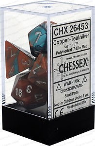 Picture of Chessex Gemini™ Polyhedral Copper-Teal w/silver 7-Die Set