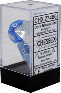 Picture of Chessex Nebula™ Polyhedral Dark Blue/white 7-Die Set