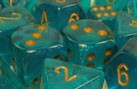 Picture of Chessex Borealis™ #2 Teal/gold 7-Die Set