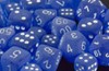 Picture of Chessex Frosted™ 12mm d6 Blue/white Dice Block™