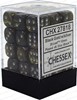 Picture of Chessex Leaf™ 12mm d6 Black Gold/silver Dice Block™