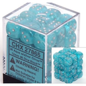 Picture of Chessex Cirrus™ 12mm d6 Light Blue/white Dice Block™