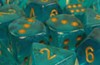 Picture of Chessex Borealis™ 12mm d6 Teal/gold Dice Block™