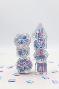 Picture of Transgender Flag Resin Dice Set