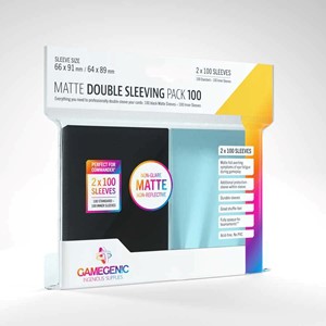 Picture of Gamegenic Matte Clear/Black backed Double Sleeving Pack (2x100 Sleeves)
