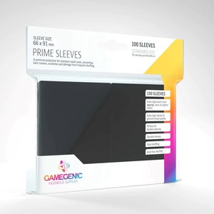 Picture of Gamegenic Prime Black backed 66 x 91 mm (100 Sleeves) 