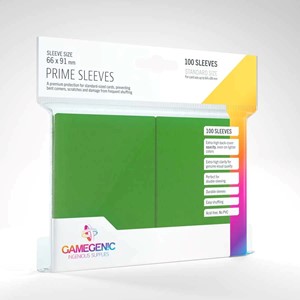Picture of Gamegenic Prime Green backed 66 x 91 mm (100 Sleeves) 
