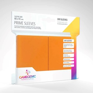 Picture of Gamegenic Prime Orange backed 66 x 91 mm (100 Sleeves) 