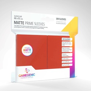 Picture of Gamegenic Matte Prime Red backed 66 x 91 mm (100 Sleeves) 