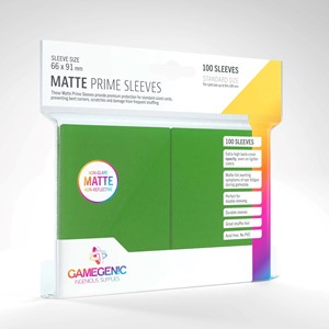 Picture of Gamegenic Matte Prime Green backed 66 x 91 mm (100 Sleeves) 