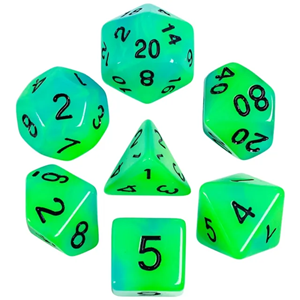 Picture of Blue Green Glow in the Dark Dice Set