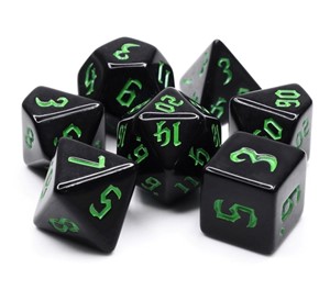 Picture of Opaque Chon Drite Green Font Dice Set