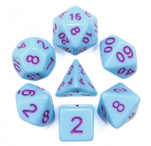 Picture of Blue Jay (purple font) Dice Set