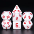 Picture of White Opaque Red Font Dice Set