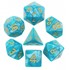 Picture of Pearl Lake Blue Golden Font Dice Set
