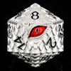 Show details for Titan Dragon Eye Silver wirh Red Eye D20 Picture of Titan Dragon Eye Silver wirh Red Eye D20