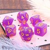 Show details for Translucent Glitter Dice Purple Dice Set Picture of Translucent Glitter Dice Purple Dice Set