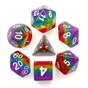 Picture of Rainbow Transparent  Dice Set