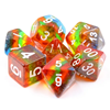 Show details for Transparent Glitter Rainbow Dice Set Picture of Transparent Glitter Rainbow Dice Set