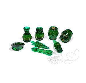 Picture of PolyHero Rogue 8 Dice Set Emerald Emissary