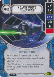 Picture of Darth Vader's TIE Advanced Comes With Dice
