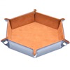 Picture of Caramel Velvet Faux Leather Folding Hexagon Dice Tray