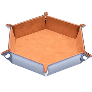 Picture of Caramel Velvet Faux Leather Folding Hexagon Dice Tray