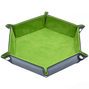 Picture of Light Green Velvet PU Leather Folding Hexagon Dice Tray