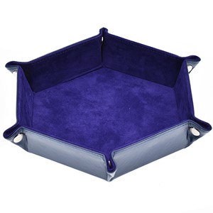 Picture of Purple Velvet Faux Leather Folding Hexagon Dice Tray