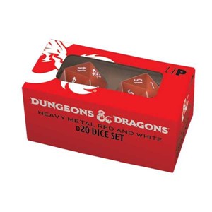 Picture of Heavy Metal Red And White D20 Dice Set Dungeons & Dragons